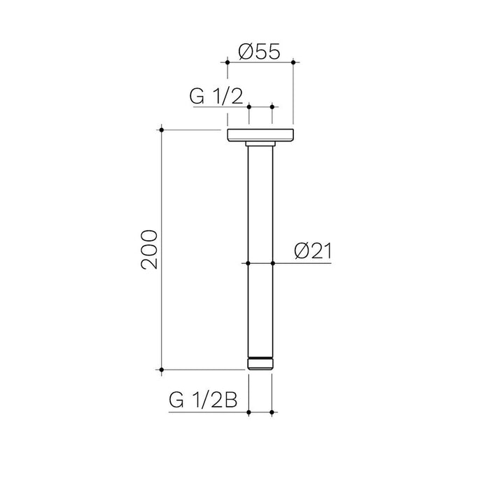 Caroma Urbane II 200mm Ceiling Shower Arm - Chrome