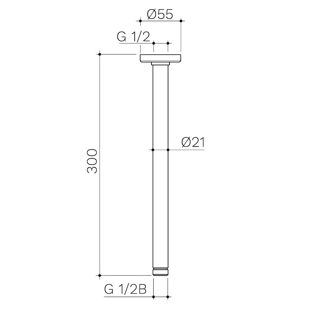 Caroma Urbane II 300mm Ceiling Shower Arm - Chrome