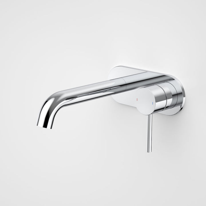 Caroma Liano II 175mm Wall Basin / Bath Mixer - Rounded Cover Plate - Chrome - Sales Kit