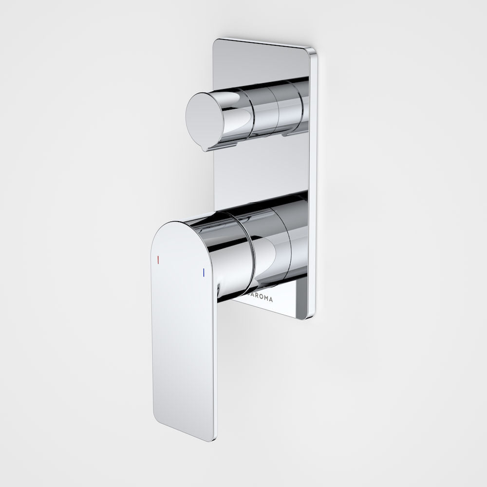 Caroma Urbane II Bath / Shower Mixer With Diverter - Rectangular Cover Plate - Chrome