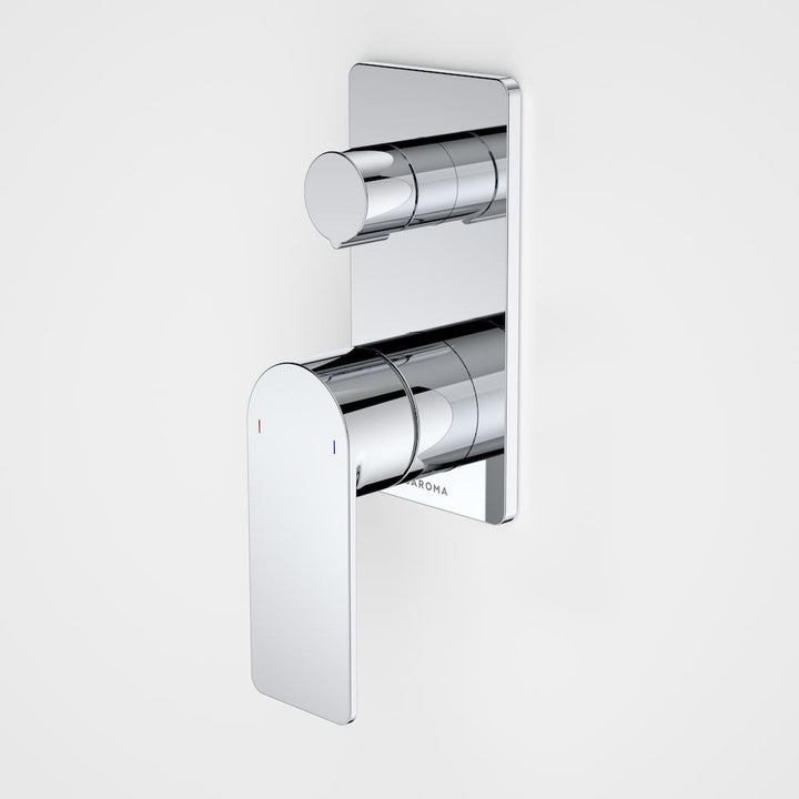 Caroma Urbane II Bath / Shower Mixer With Diverter - Rectangular Cover Plate - Chrome