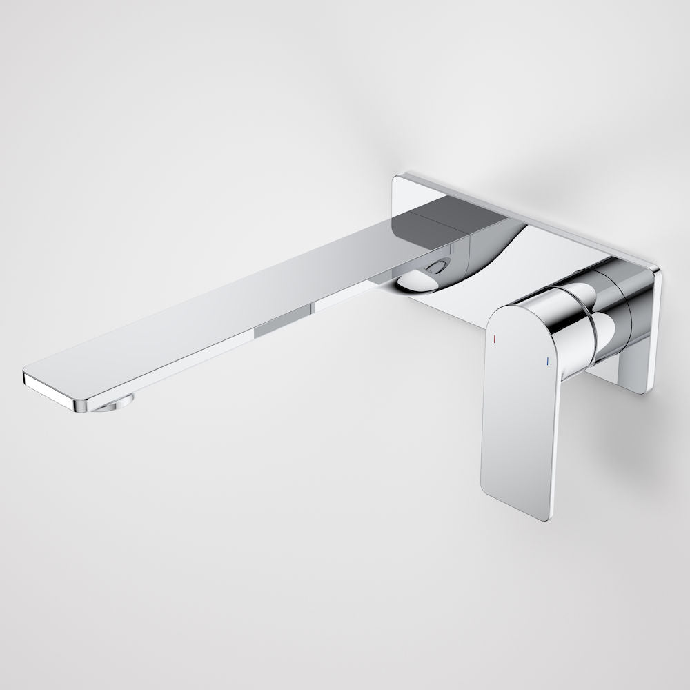 Caroma Urbane II 220mm Wall Basin / Bath Mixer - Rectangular Cover Plate - Chrome