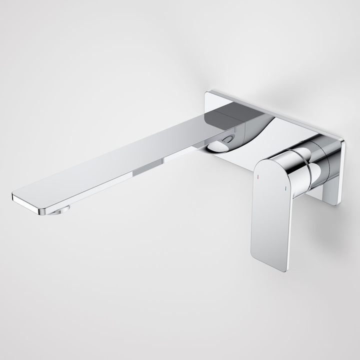 Caroma Urbane II 220mm Wall Basin / Bath Mixer - Rectangular Cover Plate - Chrome