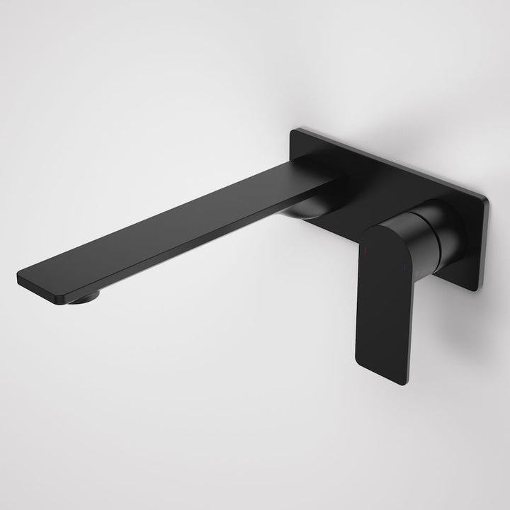 Caroma Urbane II 220mm Wall Basin / Bath Mixer Rectangular Cover Plate Matte Black Lead Free