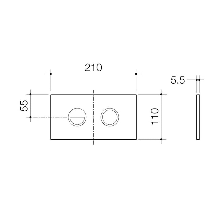 Caroma Invisi Series II® Round Dual Flush Plate & Buttons - Gunmetal
