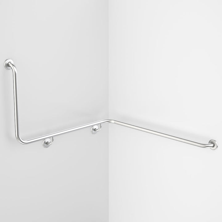 Caroma Care Support Grab Rail - 90 Degree Angled 1110x1030x600 RH - Stainless Steel