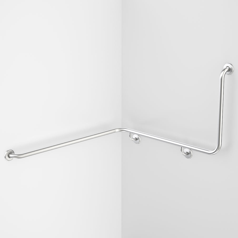 Caroma Care Support Grab Rail - 90 Degree Angled 1110x1030x600 LH - Stainless Steel