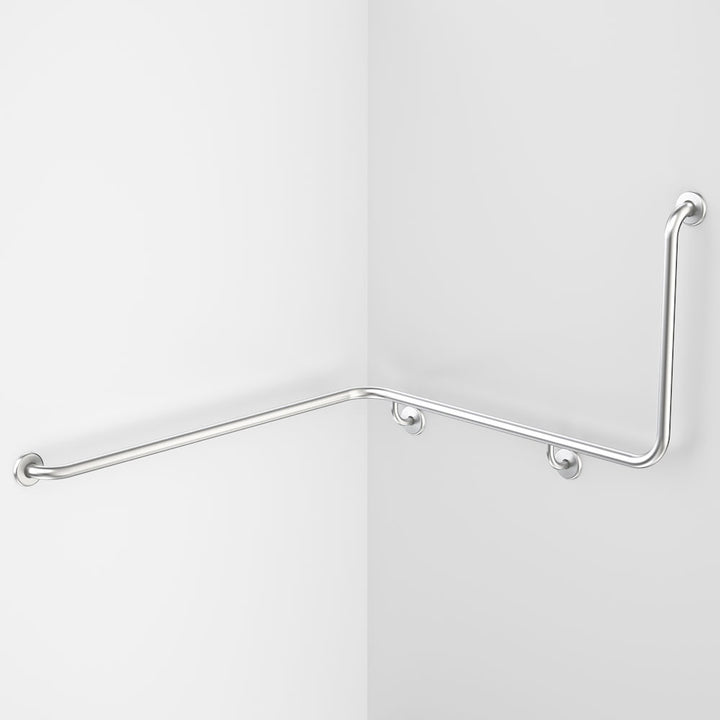 Caroma Care Support Grab Rail - 90 Degree Angled 1110x1030x600 LH - Stainless Steel