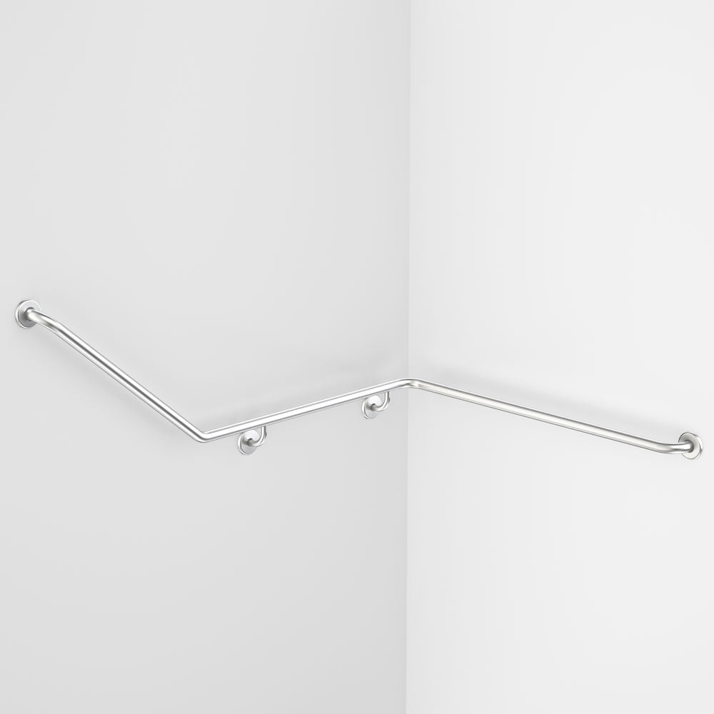 Caroma Care Support Grab Rail - 140 Degree Angled 1110x940x700 RH - Stainless Steel