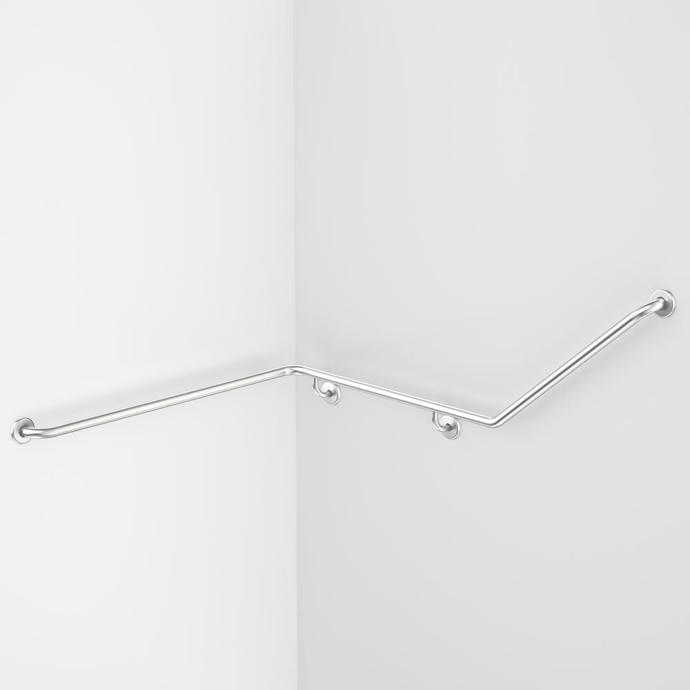 Caroma Care Support Grab Rail - 140 Degree Angled 1110x940x700 LH - Stainless Steel