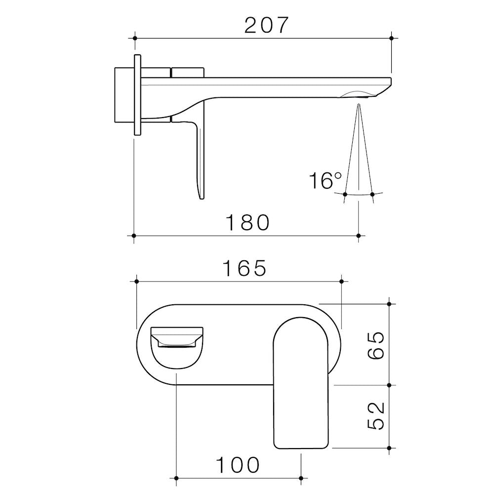 Caroma Urbane II 180mm Wall Basin / Bath Trim Kit - Round Cover Plate - Gunmetal