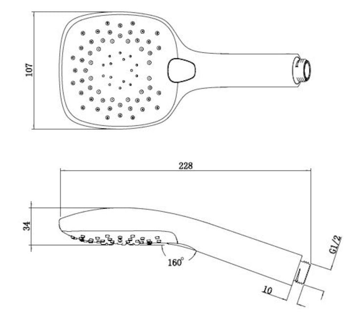 Flexispray Federation Handset 3 Function Chrome