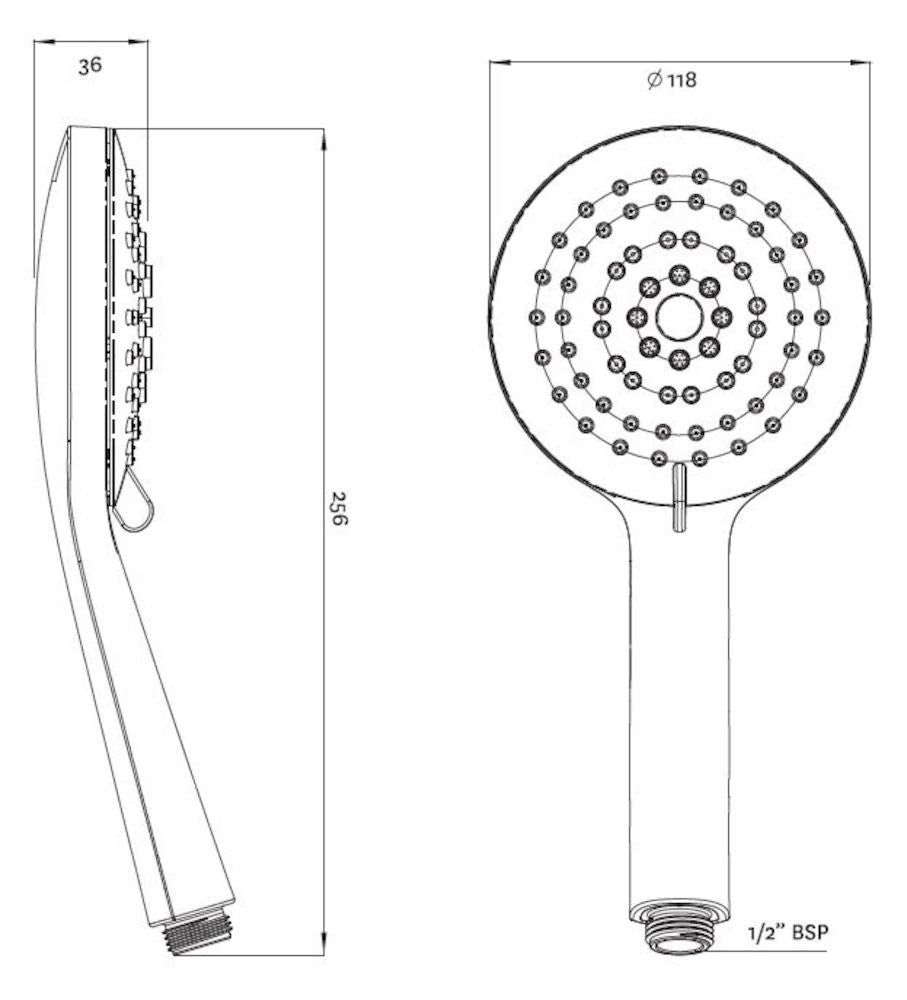 Flexispray Self Cleaning Handset 5 Function Chrome