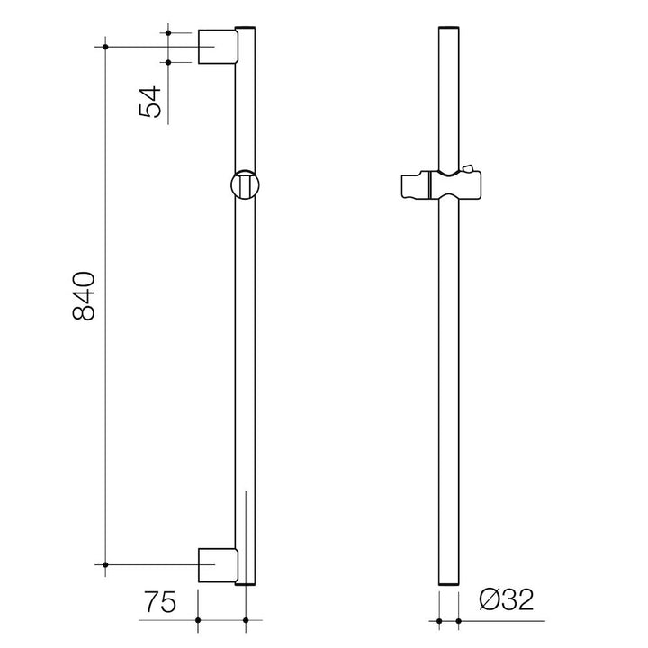 Caroma Opal Support VJet Shower with 900mm Rail - Brushed Nickel