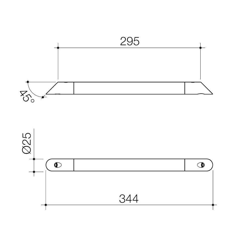 Caroma Opal Support Corner Shower Support Rail - Matte Black