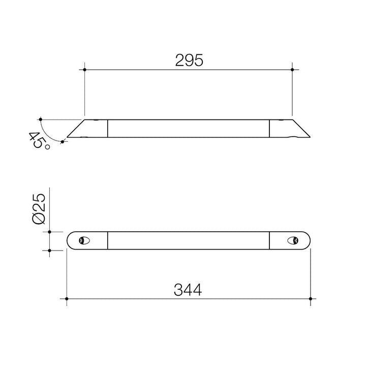 Caroma Opal Support Corner Shower Support Rail - Matte Black