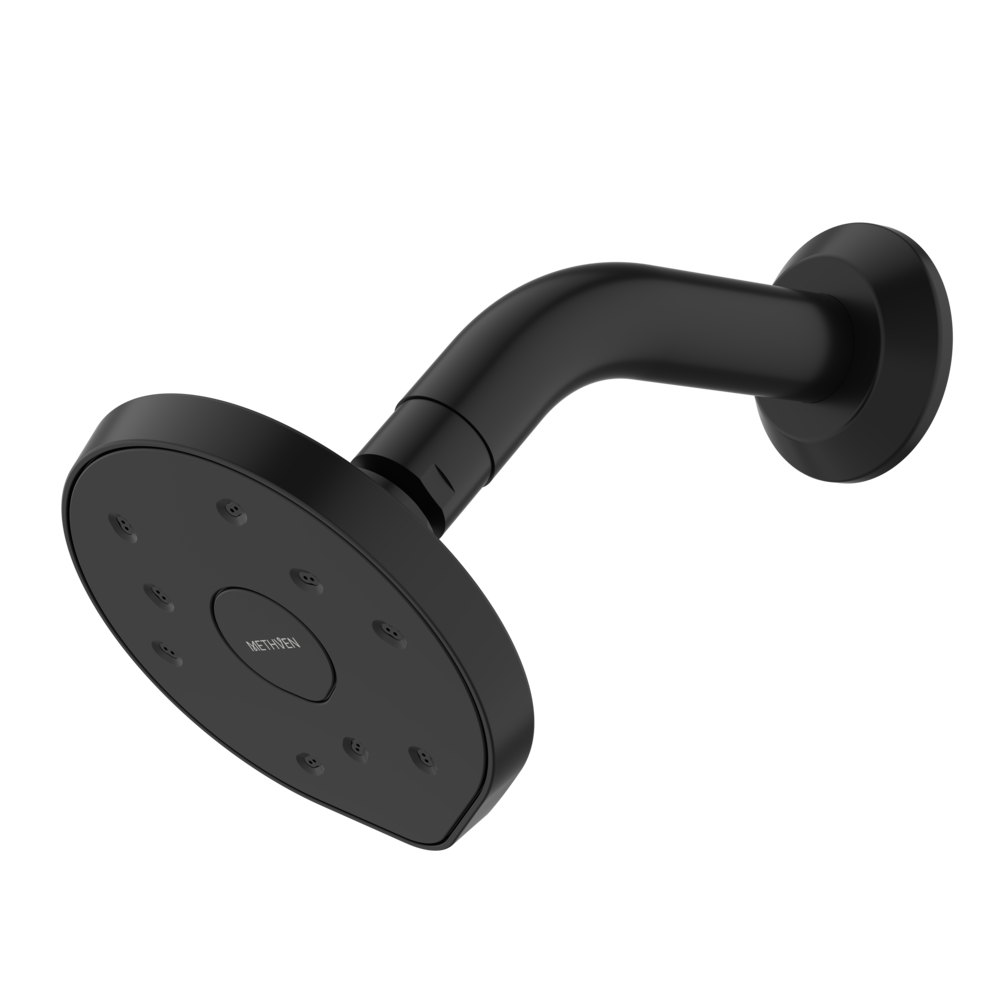 Methven Kiri MK2 Low Flow Wall Shower on Modern Arm Matte Black