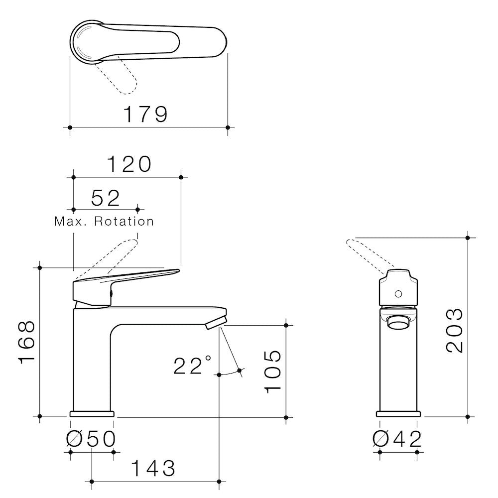 Caroma Opal Basin Mixer H/C – Brushed Nickel