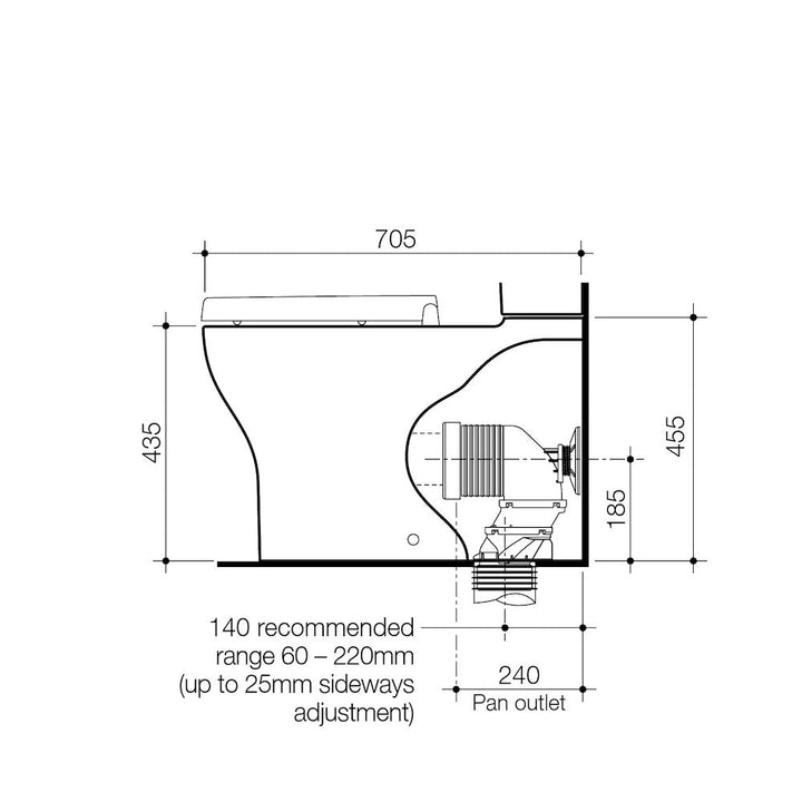 Caroma Opal Cleanflush Easy Height Wall Faced Close Couple Pan