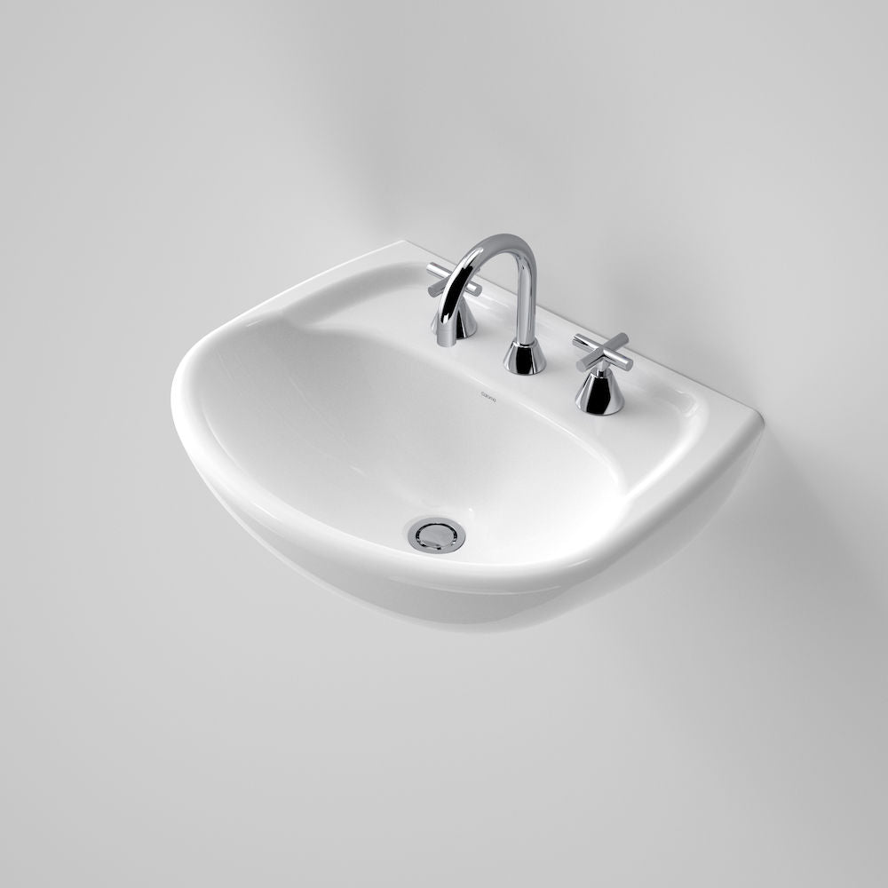 Caroma Caravelle Wall Basin - 3 Tap Hole