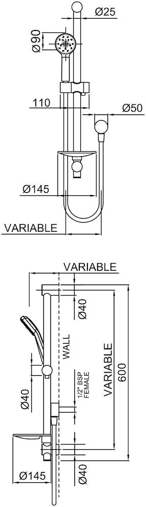 Methven Futura MK2 Rail Shower