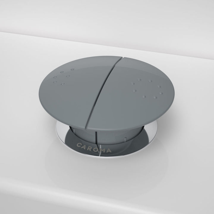 Caroma Round Care Button - Anthracite Grey - with GermGard®