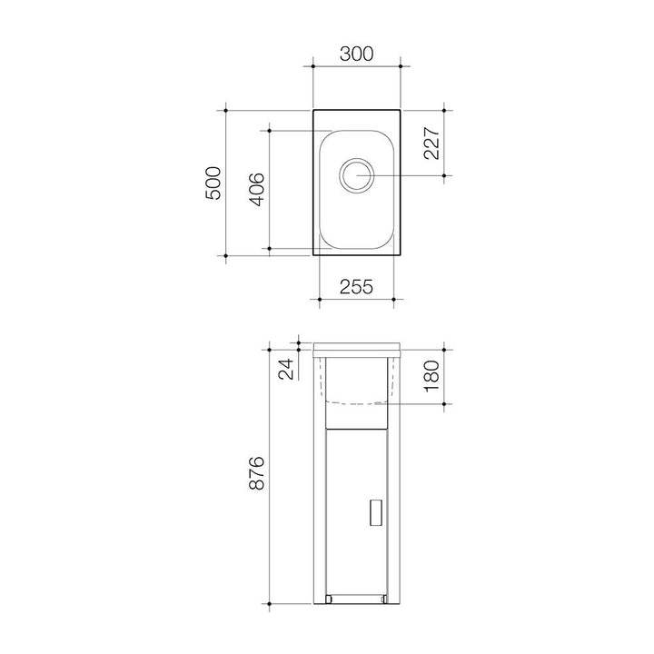 Clark Utility Mini Laundry Tub and Cabinet with Floor