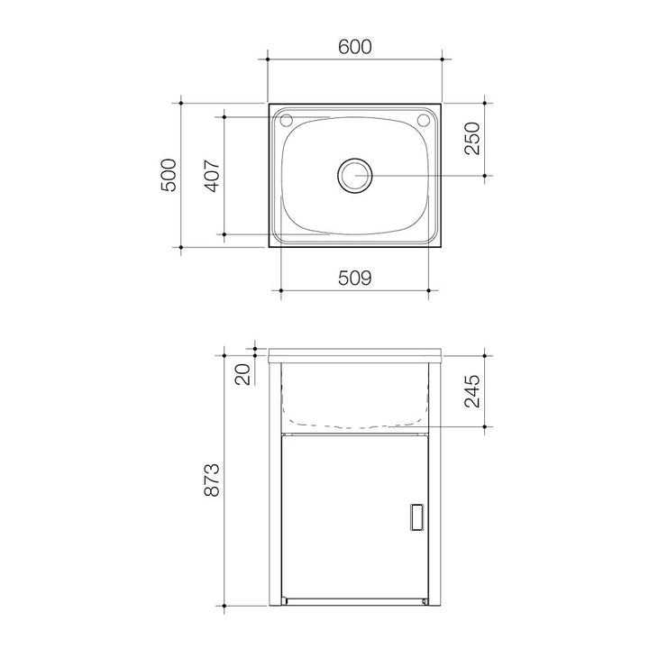 Clark Utility 42 Litre Standard T&C with Floor and Single By-Pass - Assembled