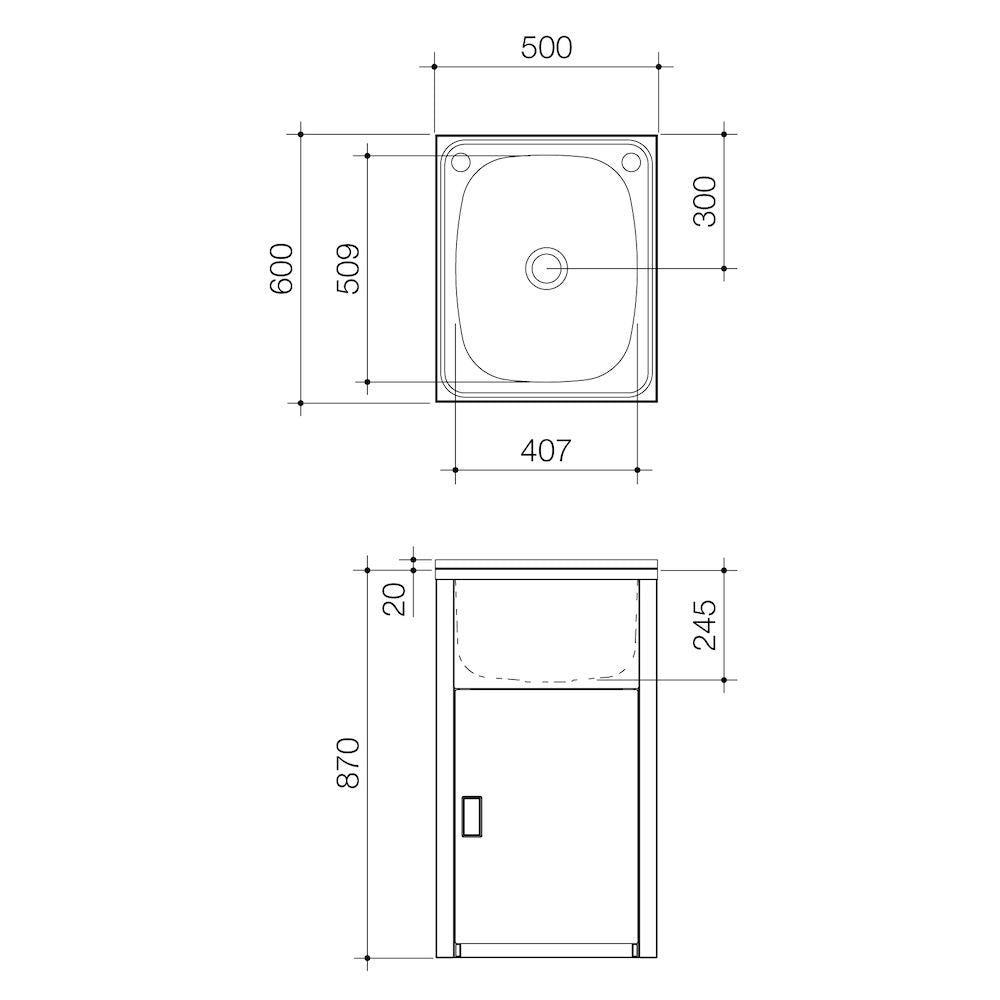 Clark Utility 42 Litre Compact T&C with Floor and Single By-Pass - Assembled