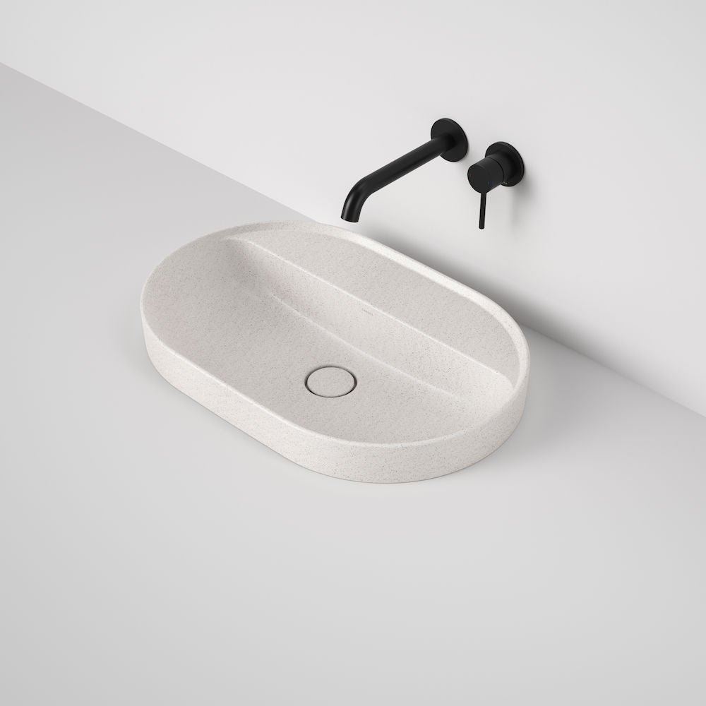 Caroma Liano II 600mm Pill Inset Basin with Tap Landing (0 Tap Hole) – Matte Speckled (Special Order)