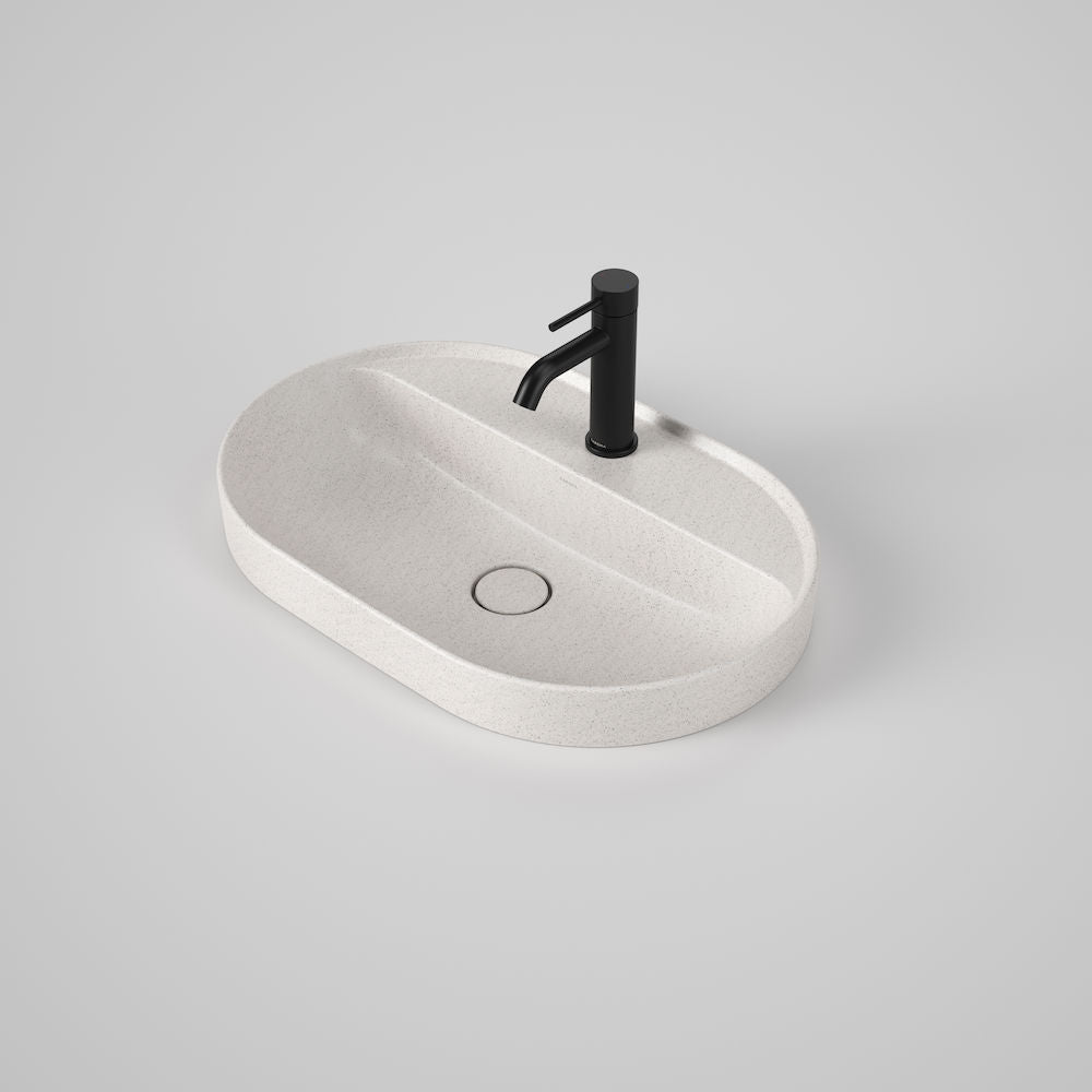 Caroma Liano II 600mm Pill Inset Basin with Tap Landing (1 Tap Hole) – Matte Speckled (Special Order)