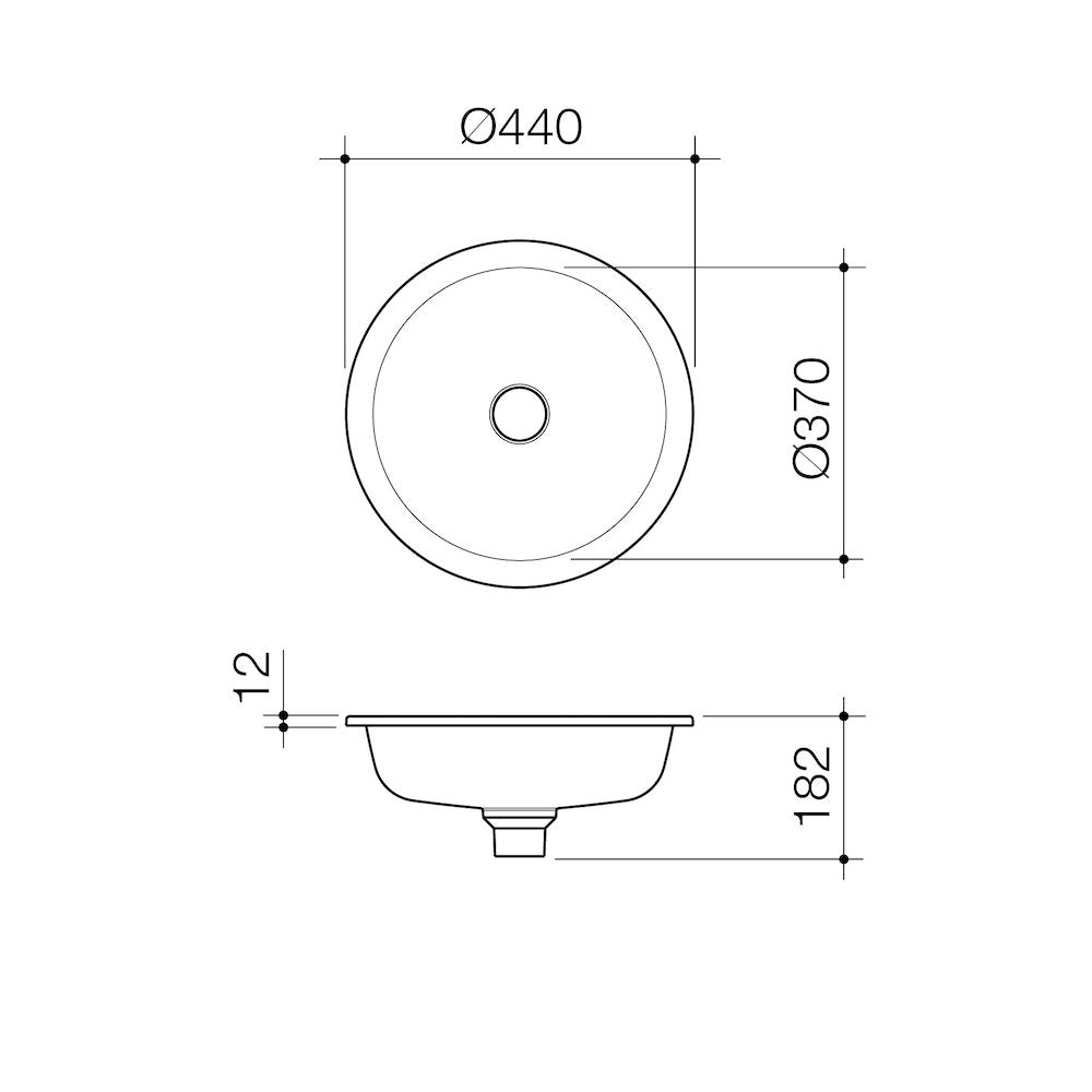 Caroma Liano II 440mm Round Under/Over Counter Basin – White