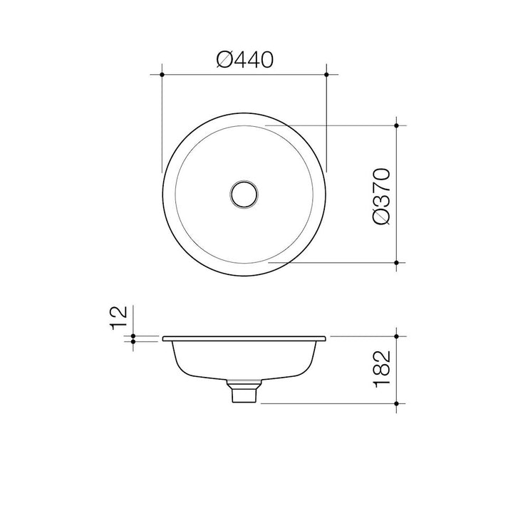 Caroma Liano II 440mm Round Under/Over Counter Basin – White