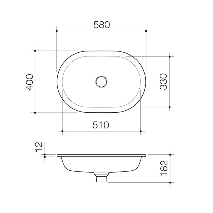 Caroma Liano II 580mm Pill Under/Over Counter Basin – Matte White