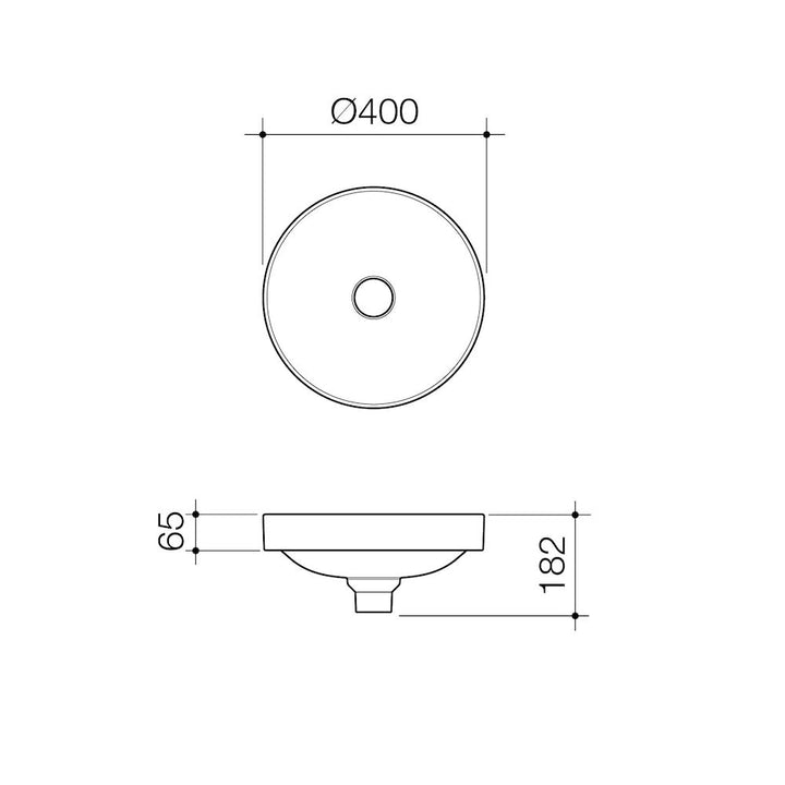 Caroma Liano II 400mm Round Inset Basin - White