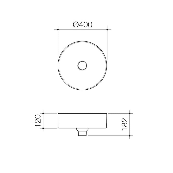 Caroma Liano II 400mm Round Above Counter Basin – Matte White