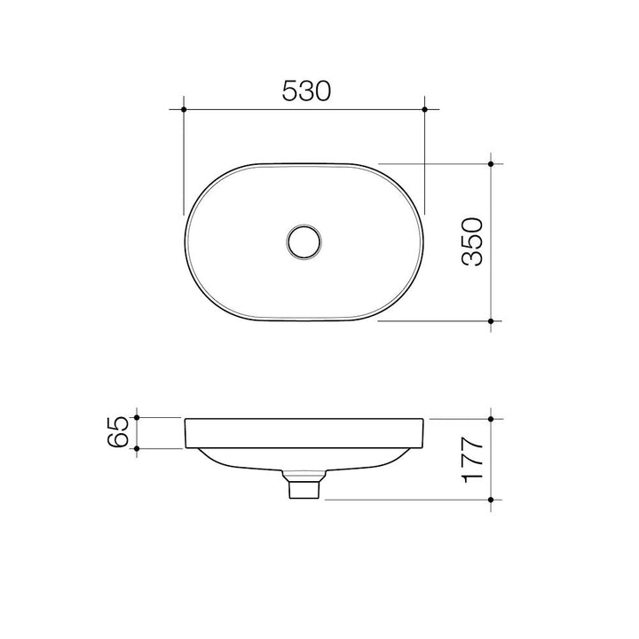 Caroma Liano II 530mm Pill Inset Basin – Matte Grey (Special Order)