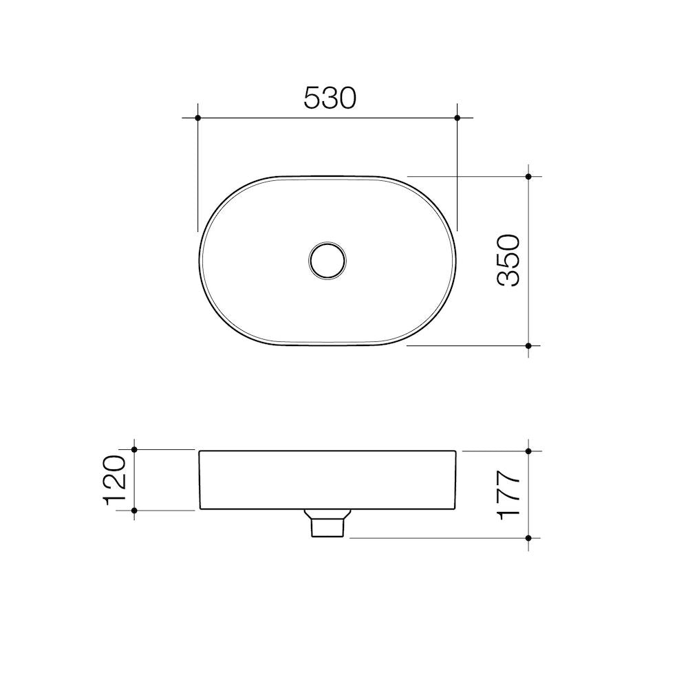 Caroma Liano II 530mm Pill Above Counter Basin – White