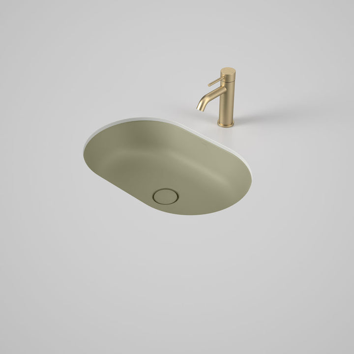 Caroma Liano II 580mm Pill Under/Over Counter Basin – Matte Green (Special Order)