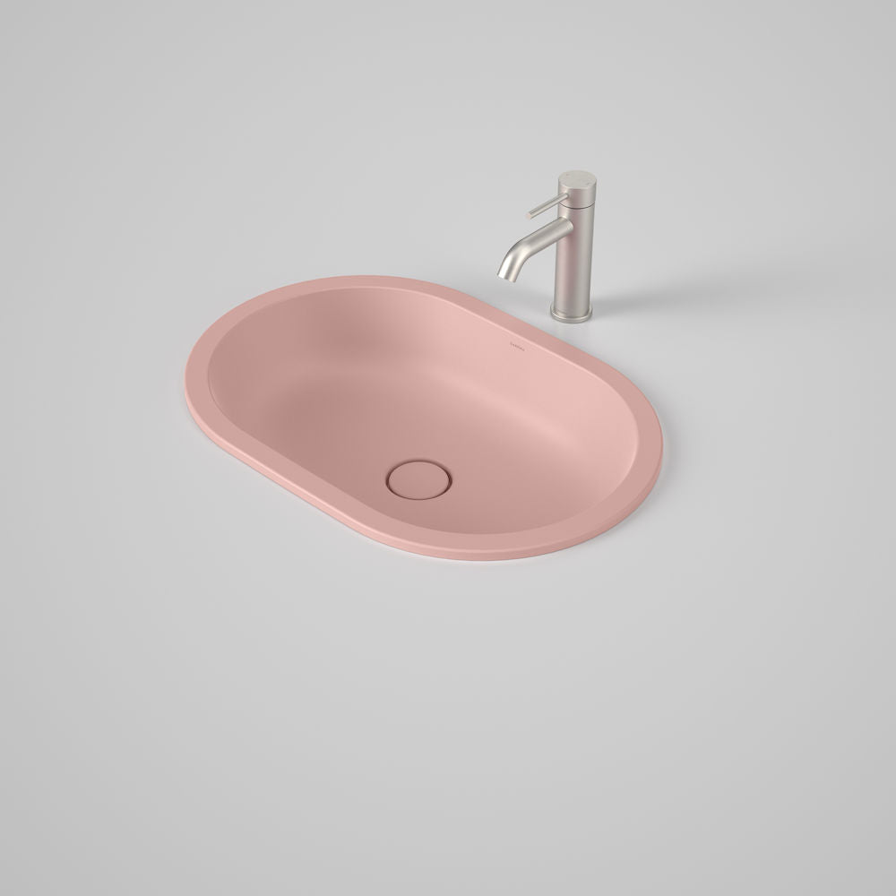 Caroma Liano II 580mm Pill Under/Over Counter Basin – Matte Pink (Special Order)