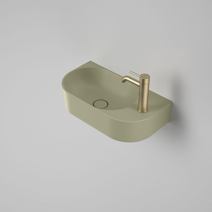 Caroma Liano II Hand Wall Basin (1 Tap Hole) – Matte Green (Special Order)