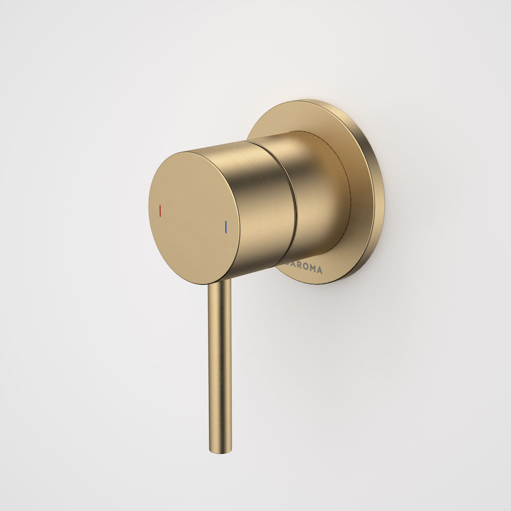 Caroma Liano II Bath / Shower Mixer - Round Cover Plate - Brushed Brass - Sales Kit
