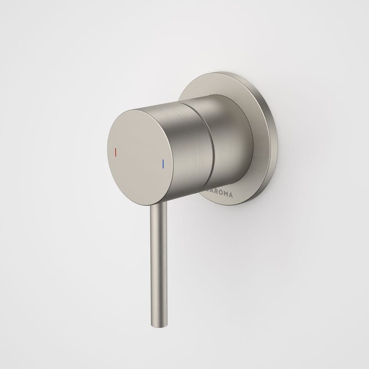 Caroma Liano II Bath / Shower Mixer - Round Cover Plate - Brushed Nickel - Sales Kit