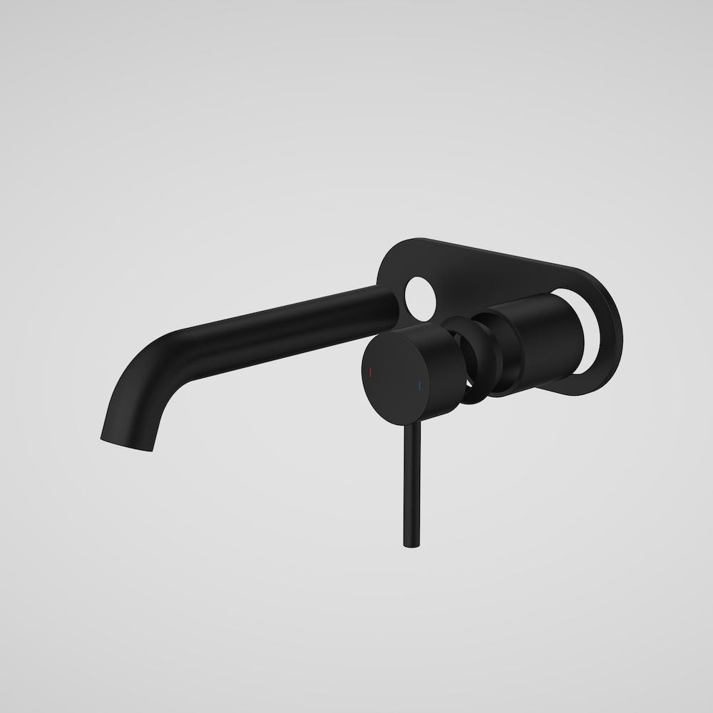 Caroma Liano II 175mm Wall Basin / Bath Trim Kit - Rounded Cover Plate - Matte Black