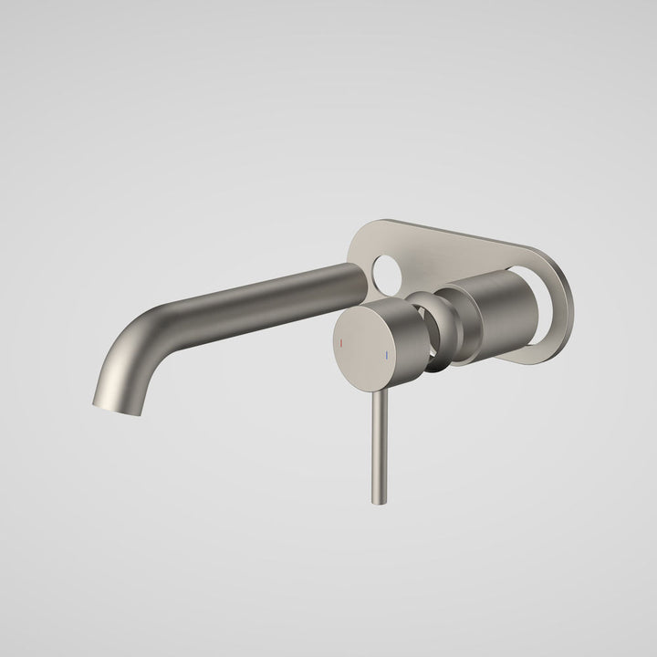 Caroma Liano II 175mm Wall Basin / Bath Trim Kit Rounded Cover Plate Brushed Nickel Lead Free