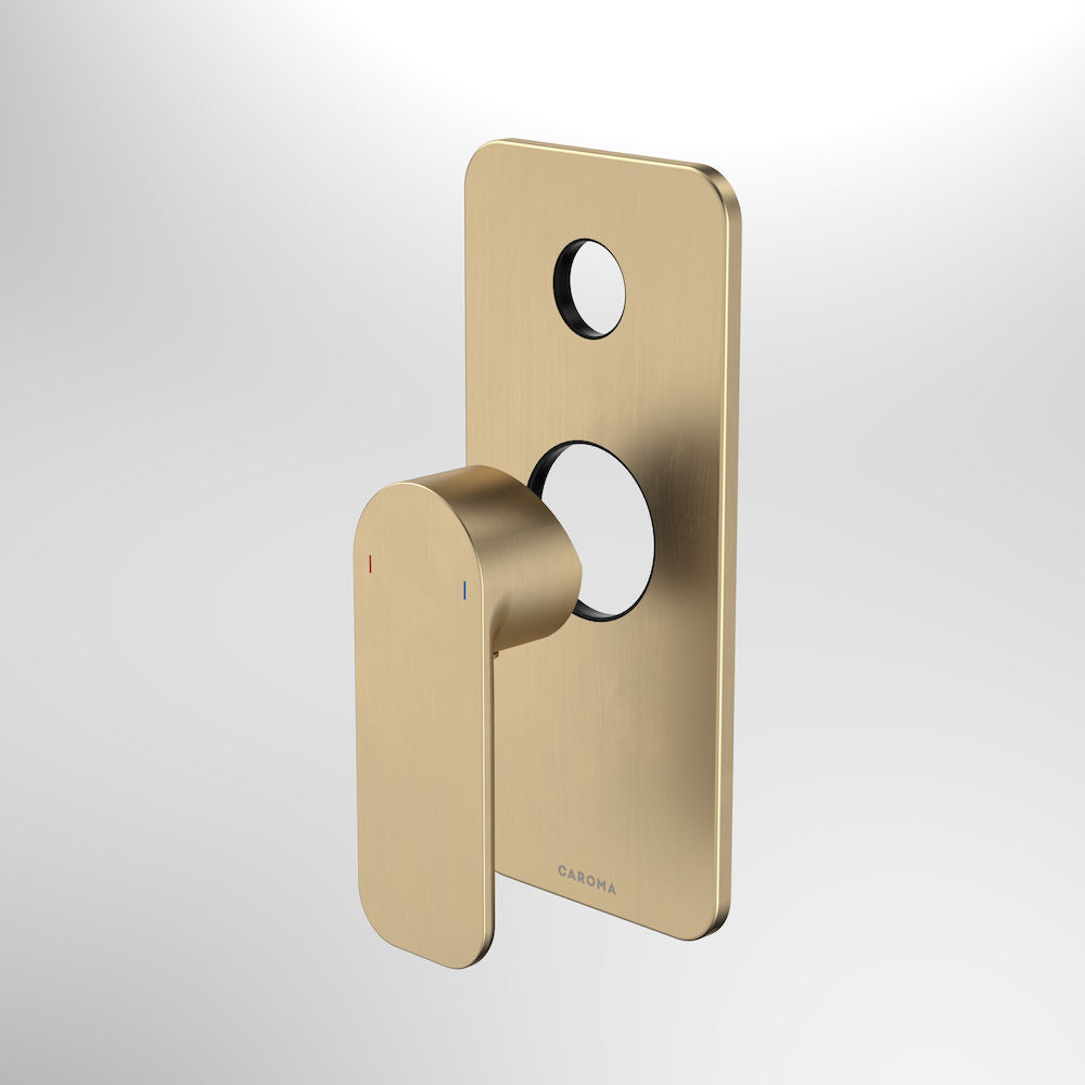 Caroma Luna Bath/Shower Mixer with Diverter Trim Kit Brushed Brass