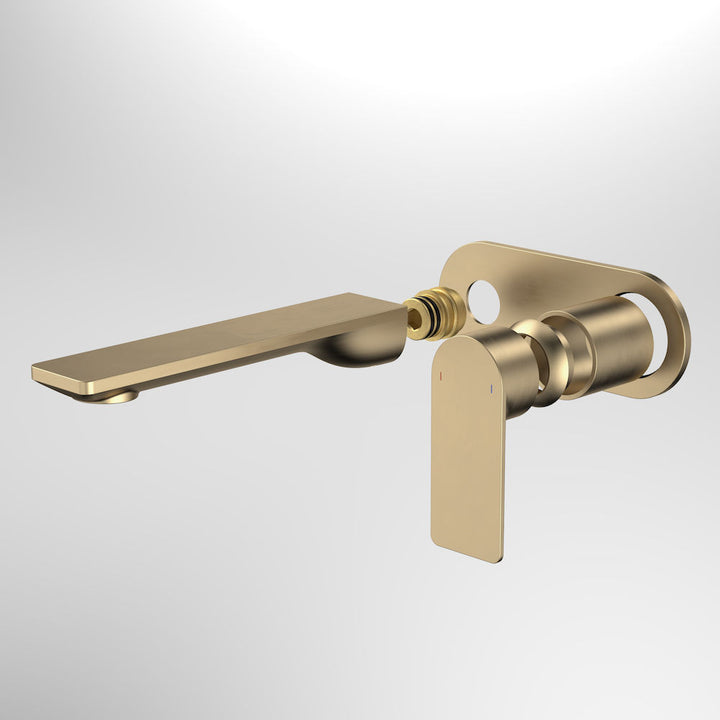 Caroma Urbane II 180mm Wall Basin / Bath Trim Kit Round Cover Plate Brushed Brass Lead Free