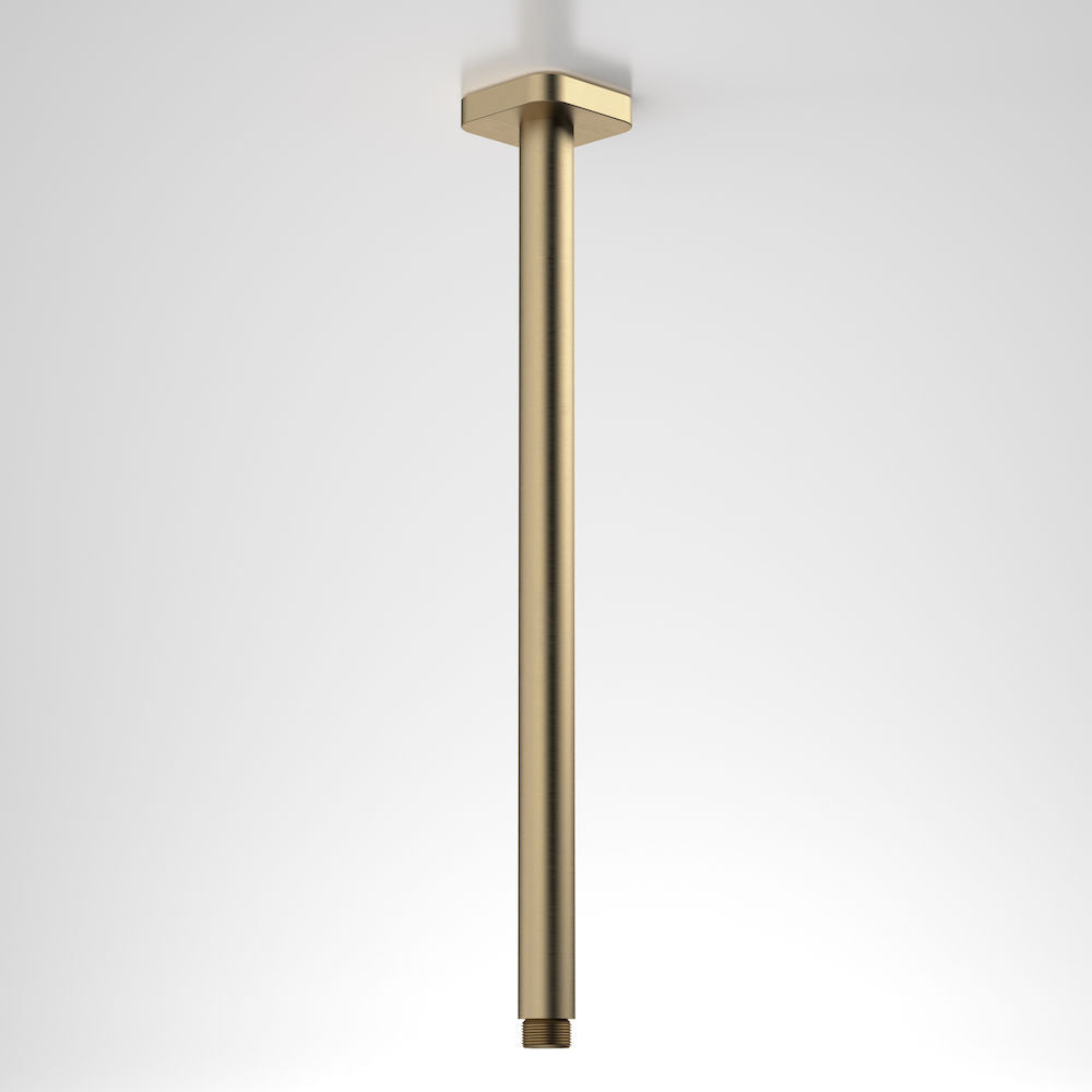 Caroma Luna Straight Arm Square Flange 410 Brushed Brass
