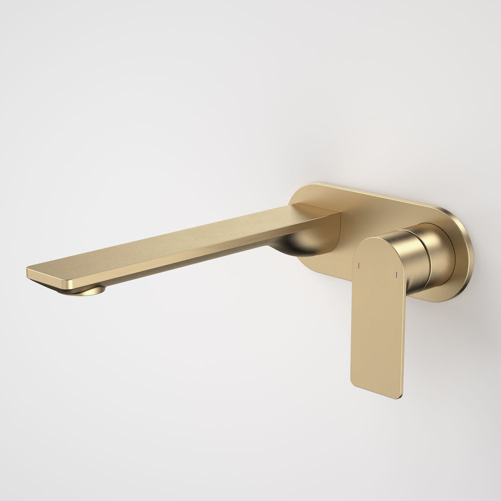Caroma Urbane II 220mm Wall Basin / Bath Mixer Round Cover Plate Brushed Brass Lead Free