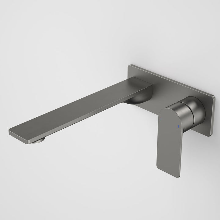 Caroma Urbane II 220mm Wall Basin / Bath Mixer Rectangular Cover Plate Gunmetal Lead Free